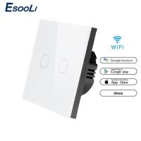 ราคา Esooli ewelink WIFI Smart Touch Switch APP Wireless Remote Light Wall Switch Crystal Glass Panel Works With Alexa Google Home (19912159669)