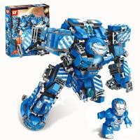 ราคา กล่องของขวัญ LY 76078 ไอรอนแมน หุ่นยนต์ ตัวต่อของเล่น 6 12 ปี เด็ก Mavel Avenger Iron man hulkbuster toys for boys ชุดตัวต่อ (21366985958)