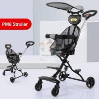 ราคา รถเข็นเด็ก รถเข็น รถเข็นเด็กพับได้ รถเด็ก เข็นได้ 2ทิศทาง มีร่ม เบาะโอบอุ้มสรีระ Baby Stroller PM6 A0 (16262359192)