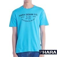 ราคา ลดล้างสต๊อก Hara ฮาร่า ของแท้ เสื้อยืดผู้ชาย แขนสั้น คอกลม สีฟ้า สกรีนลาย Cotton 100 สวมใส่สบาย รุ่นHMTS 0203 30 (18181437551)