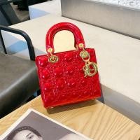 ราคา Patent leather bag womens crossbody 2023 new luxury brand mini Diana bag fashion all match shoulder handbag Taylormade (18356055784)