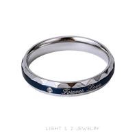 ราคา LIGHT Z Blue Titanium Steel Ring With Diamonds For Men And Women Couple Index Finger Ring Simple Accessories Love Diamond Ring (16125500475)
