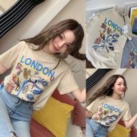 ราคา เสื้อยืดพิมพ์ลายแฟชั่น London T shirt เสื้อยืดสกรีนลาย Daisy Duck (18601118736)