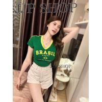 ราคา NEW งานใหม่ ไม่ซ้ำใคร เสื้อครอปบราซิลสีเหลืองเขียว คอวี จั้มเอว ใส่แล้วสวยหุ่นปังมากก BZ (21097643002)