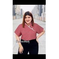 ราคา 001 R เสื้อคอจีนสาวอวบ รับทรัพย์ เสื้อสีแดงสาวอวบ (17322766039)