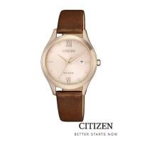 ราคา CITIZEN นาฬิกาข้อมือผู้หญิง Eco Drive EW2533 11X Leather Lady Watch พลังงานแสง (20924680640)