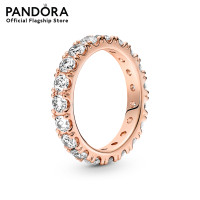 ราคา Pandora 14k Rose gold plated ring with clear cubic zirconia (10782777981)