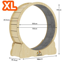 ราคา ลู่วิ่งแมว ขนาดใหญ่ 80 120cm ล้อวิ่งแมว ออกกำลังกาย for Cat ลู่วิ่งสำหรับสัตว์เลี้ยง วัสดุไม้เนื้อแข็ง ของเล่นแมว (21211845617)