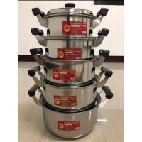 ราคา หม้อหุงต้ม หม้อสแตนเลส หม้อแกง หม้อต้ม หม้อ2หู หนา สแตนเลสเกรด 410 ชุด5ใบ ขนาด 20 22 24 26 28 ซม (20646215149)