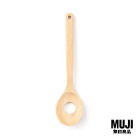 ราคา มูจิ ทัพพีไม้ MUJI A Rubber Wood Slotted Spoon (20887309827)
