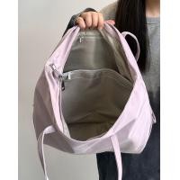 ราคา สีม่วงครีม กระเป๋าความจุขนาดใหญ่สะพายข้างรุ่นเดียวกันกับ Zhao Lusi กระเป๋าโท้ทแบบถือแฟชั่นสำหรับผู้หญิงกระเป๋าสะพายไหล่ผ้าไนลอน (20033082316)