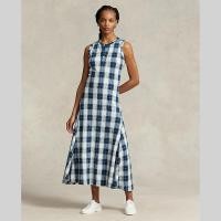 ราคา Sale Polo Ralph Lauren ชุดเดรสผู้หญิง Dress Buffalo Plaid Cotton Henley Dress รุ่น WMPODRSNFA20534 สีฟ้า (20853621880)