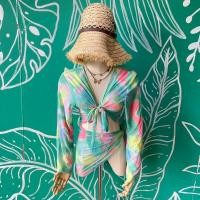 ราคา ชุดว่ายน้ำ 4 ชิ้น ลายมัดย้อม บิกินี่ เสื้อคลุม ผ้าคลุม (21021818126)