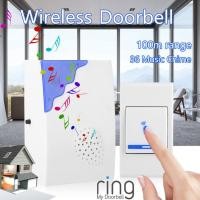 ราคา Doorbell ออดไร้สาย กริ่งประตู มี 36 เสียงเรียก เปลี่ยนเสียงได้ ติดตั้งสะดวก กระดิ่งไร้สาย กริ่งประตูบ้าน Wireless Doorbell Music Door Bell 100M Range Remote Control Gate (21209667882)