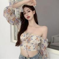 ราคา เสื้อครอปผู้หยิงเอวลอยสม็อกแขนน่ารักๆ ครอปผู้หญิงแต่งด้วยดอกไม้หลากสี เสื้อผ้าผู้หญิงจั๊มแขนสวยๆ (15003637517)