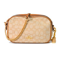 ราคา กระเป๋าสะพาย COACH แท้ กระเป๋าผ้า ลาย Signature มีสายยาว ทรงน่ารักมาก COACH 28959 ISLA CHAIN CROSSBODY IN SIGNATURE JACQUARD LIGHT KHAKI (21224413634)