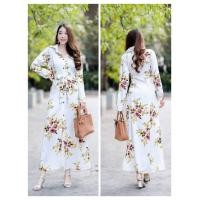 ราคา Maxi dress ปกเชิ้ตลายกุหลาบ ติดดระดุมด้านหน้าเปิดได้ มึเชือกผูกเอว รอบอก 32 36 (21249774666)