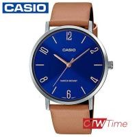 ราคา Casio Analog Men Watch นาฬิกาข้อมือผู้ชาย สายหนัง รุ่น MTP VT01L 2B2UDF หน้าปัดสีน้ำเงินตัวเลข (8824309980)