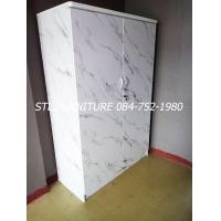 ราคา ขายดี ตู้เสื้อผ้าไม้ ตู้เสื้อผ้าใบใหญ่ 4 ฟุต ประตูยาว โครงสร้างแข็งแรงกว่า (16866900677)