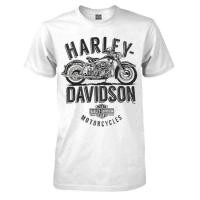 ราคา เสื้อยืดแขนสั้น Harley Davidson Feel The rumble สีขาว ขายร้อน (19804462176)