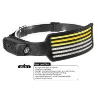 ราคา ไฟฉายคาดศีรษะเซ็นเซอร์ตรวจจับการเคลื่อนไหวแบบ COB ไฟฉายคาดศีรษะ LED พร้อมแบตเตอรี่ในตัวชาร์จไฟได้ USB ไฟฉายคาดศีรษะหลอดไฟหน้าแบบพกพา (21170243264)