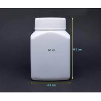 ราคา 50ใบ ขวด 60ml พลาสติกสี่เหลี่ยมแบน (1086502022)