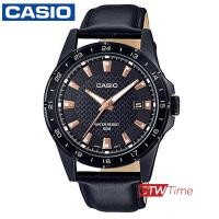 ราคา Casio Standard นาฬิกาข้อมือผู้ชาย สายหน้ง รุ่น MTP 1290BL 1A2VDF ขีดโรสโกลด์ (2439138234)