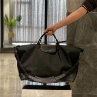 ราคา certified products longchamp le pliage Special offer mens boxford popular large portable shoulder canvas travel bag large capacity casual mens bag Black color (21050444608)