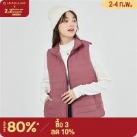 ราคา GIORDANO Women Jackets Solid Color Stand Collar Waterproof Vests Zip Front Multi Pocket Warm Casual Padded Puffer Vests 13372831 (16372003896)