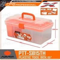 ราคา PUMPKIN กล่อง กล่องเครื่องมือ กล่องพลาสติก อเนกประสงค์พร้อมถาด และช่องเสียบด้านข้าง ขนาด 15 นิ้ว รุ่น PTT SB15TH 20824 (3153474522)