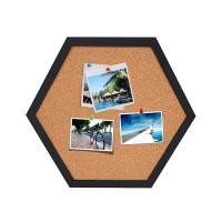 ราคา สไตล์ใหม่ด้านเท่า Hexagon Cork Board นวัตกรรมข้อความ Pin บอร์ดไม้กรอบตกแต่งโปสการ์ด Wall Bulletin Board (21170803169)