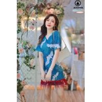 ราคา Aiyarin พร้อมส่ง 2XL เดรสสั้น เดรสขนนก ลายนก ใส่สวย ใส่งานแต่ง ใส่เที่ยว สายคาเฟ่ ใส่ทำงาน สาวอวบ ไซร์ใหญ่ (14984750076)