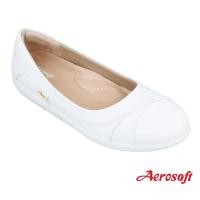 ราคา Aerosoft รองเท้าพยาบาล รองเท้าหนังพื้นเรียบ รุ่น NW9191 สีขาว สีดำ (14567132714)