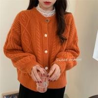 ราคา เสื้อคาร์ดิแกนถักแขนยาวสีชมพูลายลูกพีชทรงหลวมสไตล์ชิวๆเสื้อตัวนอกผู้หญิงเสื้อไหมพรมสีฟ้าอ่อนใส่ด้านนอกสำหรับฤดูใบไม้ร่วงเสื้อคลุม (10405270616)