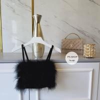 ราคา เสื้อครอปสายเดี่ยวฟรุ้งฟริ้ง เสื้อขนเฟอร์ (15039674082)