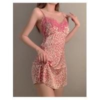 ราคา ชุดนอน ชุดนอนไม่ได้นอน ชุดนอนสายเดี่ยว การออกแบบเสือดาวสีชมพู ผู้หญิงเดรส ใส่สบาย พร้อมส่งจากไทย (20935854771)