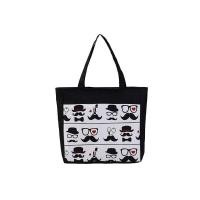 ราคา IN THE BAGS กระเป๋าผ้า กระเป๋าผ้าแคนวาสเกรดพรีเมี่ยม มีซิป ลายหนวด สีดำหุ้มขาว (2960328445)