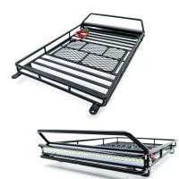 ราคา แร็คหลังคาที่เก็บกระเป๋าเดินทางบนหลังคารถขนาดใหญ่พร้อมแถบไฟ LED สำหรับรถตีนตะขาบ1 10รถ SCX10แกน90046 TRX4 Traxxas (21170574251)