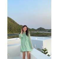ราคา มินิเดรสเสื้อเชิ๊ตซีทรู สายเดี่ยวผ้าซาติน (18990102417)