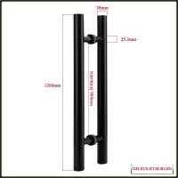 ราคา มือจับประตูสีดำ ที่จับประตู ราวจับ ด้ามจับประตู กลมสองด้าน สแตนเลส หนา 1 0 มม รูปทรง H ที่วางแขน มือจับบานประตู Stainless Steel Door Handle (21257149586)