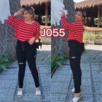 ราคา กางเกงยีนส์ขาเดฟสาวอวบ กางเกงสาวอวบ กางเกงยีสต์สาวอวบ สีดำยึด ขาดเข่า J055 เผื่อไชต์แล้ว สั่งตามไชส์ (20953735241)
