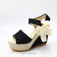 ราคา รองเท้าคัทชูแฟชั่น ส้นตึกสูง 4 นิ้ว เปิดหัว แต่งลูกไม้ โบว์ ไซส์ 35 39 (10169936940)