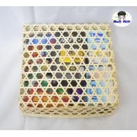 ราคา ตลับกล่องไม้ไผ่ ตลับสี่เหลี่ยม ชะลอมตลับไม้ไผ่ กล่องไม้ไผ่สาน มีฝาเปิด ปิดได้ 1 ชุดมี 2 ชิ้น เข่งสานไม้ไผ่ ใส่ขนม (14355913125)