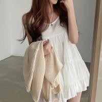 ราคา พร้อมส่ง chiffon minimal vest dress C2919 เดรสยาวชีฟอง เดรสยาวชีฟองสายเดี่ยว (20605948354)