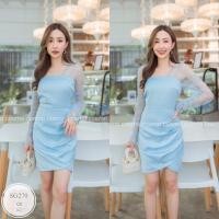 ราคา ML270 เดรสสั้นออกงาน ผ้าซาร่าเนื้อเงา แขนยาวแต่งผ้ามุ้ง กระโปรงแต่งไขว้หน้า งานซิปหลัง ทรงสวยเป๊ะ พร้อมส่ง สี น้ำตาล ชมพู ฟ้า แดง ขาว กรมท่า ขนาด รอบอก 32 35 รอบเอว 25 28 สะโพก 35 38 ยาว 33 นิ้ว (1723