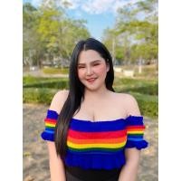 ราคา เสื้อไหมพรม สาวอวบ ปาดไหล่ สายรุ้ง (20528900011)