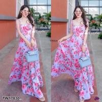 ราคา Maxi dress ลายดอกกุหลาบ เดรสยาวผูกไหล่ แต่งย่นช่วงหน้าอก ด้านหลังสม๊อค รุ่นนี้ไม่ควรพลาดบอกเลย (18224490326)