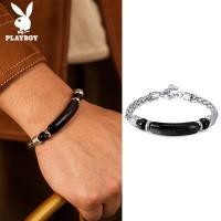 ราคา PLAYBOY ยุโรปและอเมริกาแฟชั่นข้ามพรมแดนย้อนยุคสแตนเลสโซ่ประกบหินตาเสือสร้อยข้อมือผู้ชายเหล็กไทเทเนียม (21327275373)
