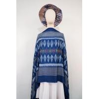 ราคา ผ้าคลุมไหล่มัดหมี่ทอมือย้อมคราม (20311782180)