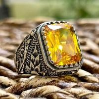 ราคา เครื่องประดับดอกไม้โบราณบุษราคัมเพทายคริสตัลเหล็กไทเทเนียมสีเงินแหวนหมั้นสำหรับงานแต่งงาน (21164886530)